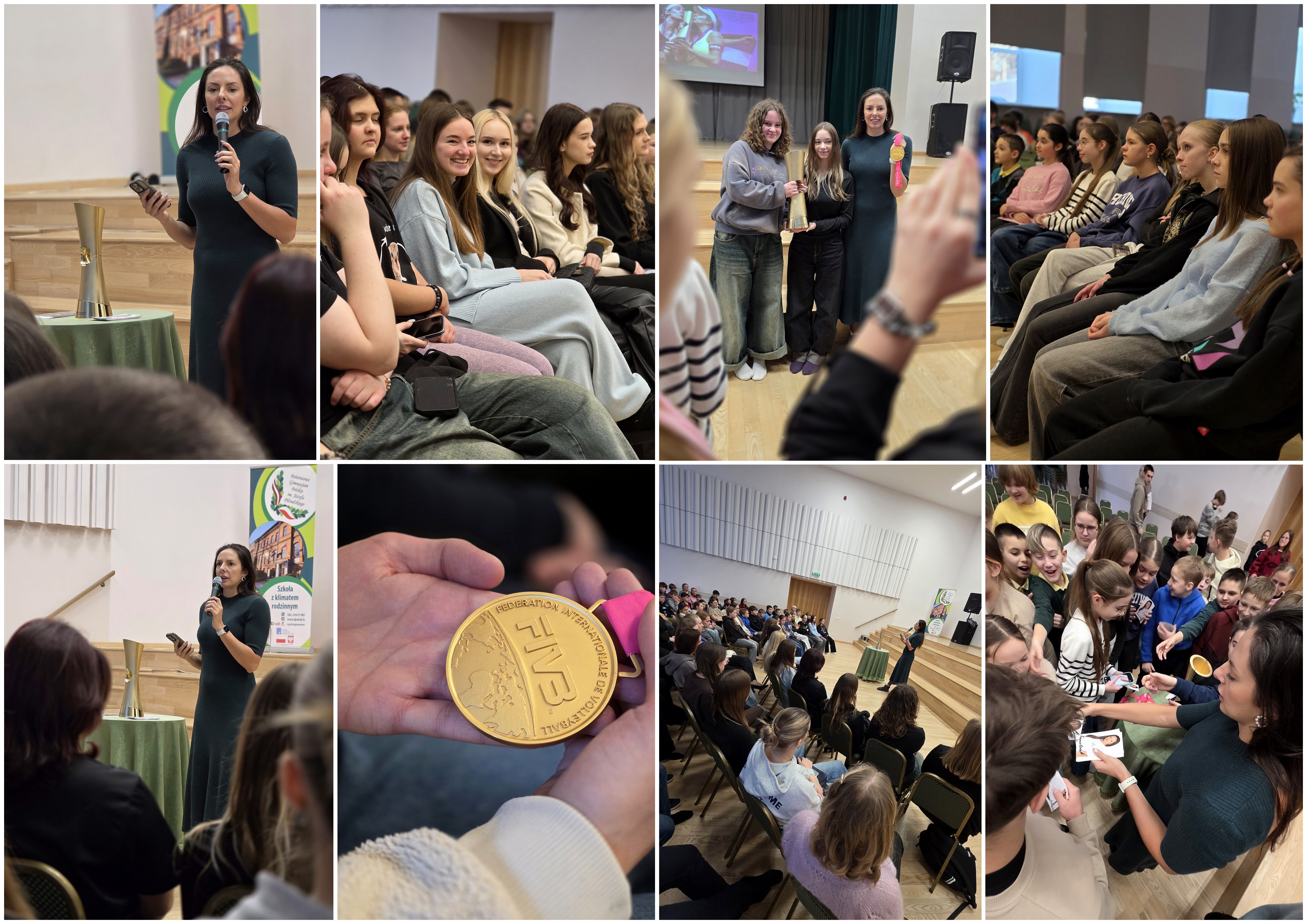 PLŪDMALES VOLEJBOLA PASAULES ČEMPIONES ANASTASIJAS SAMOILOVAS VIZĪTE SKOLĀ