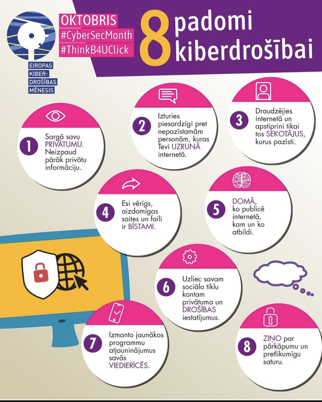 8 padomi kiberdrošībai